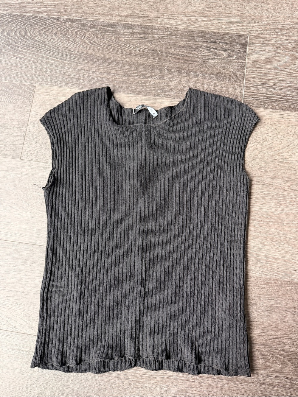 Zara Black Ribbed Knit Top